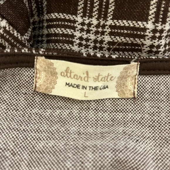 Altar’d State Brown Plaid Mini Dress‎ Size Large - Picture 7 of 8